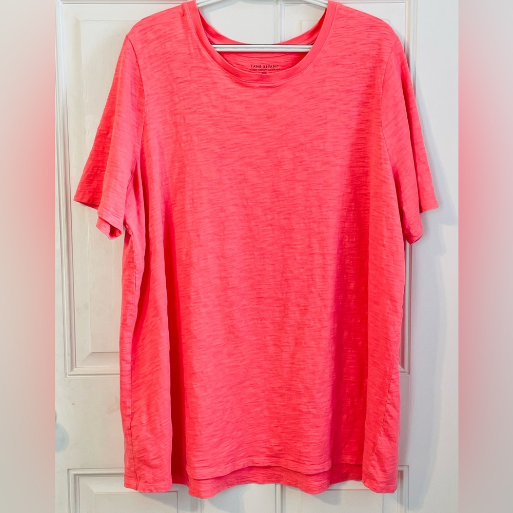 Lane Bryant Bright Orange Tee Size 18/20 100% Cotton